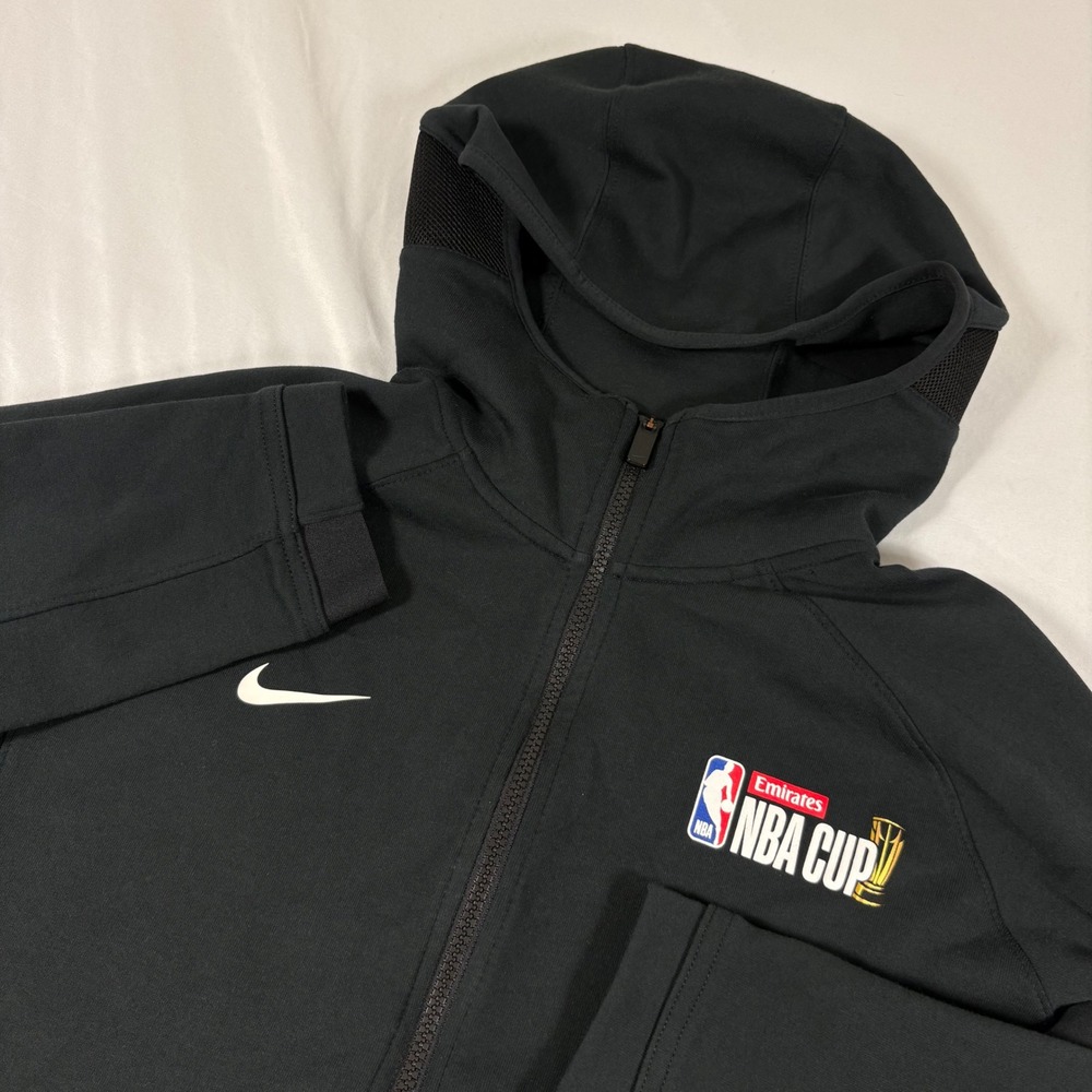 Nike NBA Cup Showtime Hoodie Men's Medium Black Full Zip Basketball CQ0306-010